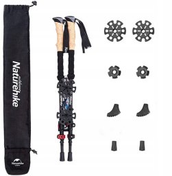 Kije carbon czerwone NATUREHIKE nh20ds003-red