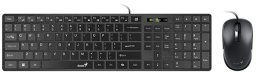 Genius SlimStar C126 COPILOT, zestaw klawiatura z optyczn� myszk�, CZ/SK, przewodowa (USB), czarna, niski profil