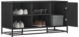vidaXL Ławka z miejscem na buty, czarna, 100x40x53,5 cm