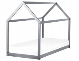 Beliani Łóżko dziecięce domek drewniane 90 x 200 cm szare TOSSE