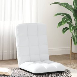 vidaXL Krzesło podłogowe składane białe 71x51x62 cm Tkanina