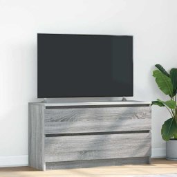 Szafka RTV Szara Sonoma 100x35x54 cm Drewno klejone Lumarko! Lumarko!