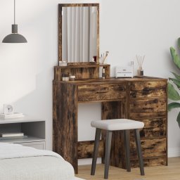 vidaXL Dymiony dąb Drewno 50 x 41 x 140 cm Lustro Toaletka