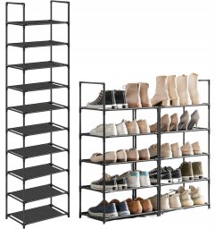 PÓŁKA NA BUTY STOJAK SZAFKA REGAŁ ORGANIZER SOLIDNA 10 POZIOMÓW 173x45x28cm
