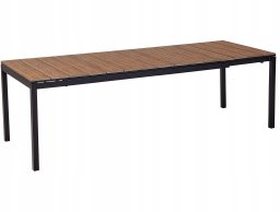Beliani Stół ogrodowy rozkładany aluminium 198/248 x 90 cm jasne drewno TOFANE