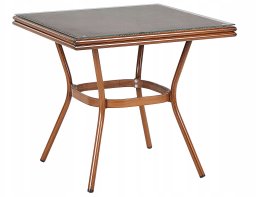 Beliani Stół ogrodowy 80 x 80 cm ciemne drewno CASPRI II