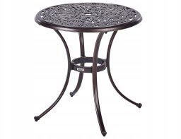 Beliani Stolik ogrodowy metalowy ø 68 cm brązowy ANDALO