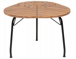 Beliani Stół ogrodowy akacjowy 103 x 106 cm jasne drewno VARENNA