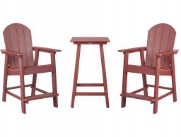 Beliani Zestaw mebli balkonowych ADIRONDACK Czerwony
