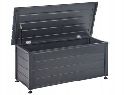 Skrzynia ogrodowa Beliani Skrzynia ogrodowa CAMPALTO Metal 113 cm 50 cm Ciemnoszary