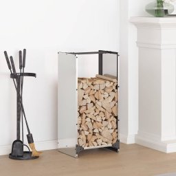 Drewutnia vidaXL Stojak na drewno opałowe 40x30x80 cm Stal nierdzewna (864235 VidaXL)