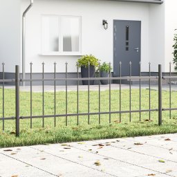 vidaXL Ogrodzenie do Ogrodu Szare Stal malowana proszkowo 1.7 m x 0.6 m
