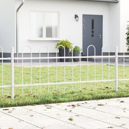 vidaXL Ogrodzenie Ogrodowe Białe Stalowe 170 x 60 cm Trwałe