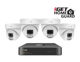 Kamera IP iGET HOMEGUARD HGNVK84804 - kamerowy PoE set 2K NVR 8CH + 4x zewnętrzna kamera z dźwiękiem
