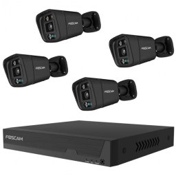 Foscam Fn9108E-B4-2T Black Lan Ip-Zestaw Monitorujący 8-Kanałowy Z 4 Kamerami 3840x2160 Px