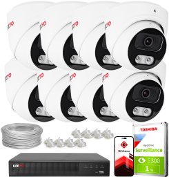 Zestaw do monitoringu IP KEEYO 8x LV-V-IP8M25DF-B-II 8Mpx IR 25m