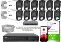 Zestaw do monitoringu IP KEEYO 12x LV-V-IP8M25TF-DL 8Mpx, podwójne oświetlenie