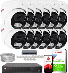 Zestaw do monitoringu IP KEEYO 12x LV-V-IP8M25DF-B-II 8Mpx IR 25m
