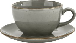Filiżanka porcelanowa 280 ml + spodek Aida ART Szary LU33 (K130)