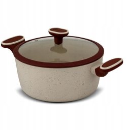 NAVA Garnek Granitowy ze Szklaną Pokrywką Gaz Indukcja 26 cm 5,2 L