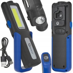 Geko Lampa warsztatowa POWERBANK z magnesem i regulacją LED COB 5W + 3W 2000mAh 400lm IP44 (10/40)