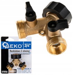 Geko Rozdzielacz 2-drożny na kran GW3/4" x 2 GZ3/4" z zaworami kulowymi (10/60)