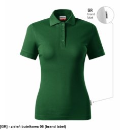 Resist Heavy Polo - ADLER - Resist Heavy Polo - Koszulka polo damska, 200 g/m2, 100 % bawełna - zieleń butelkowa 06 (brand label) M