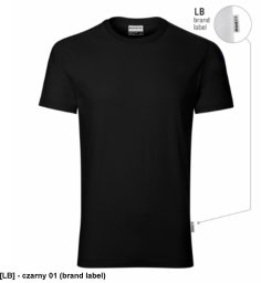 Resist R01 - ADLER - Koszulka męska, 160 g/m2, 100% bawełna, - czarny 01 (brand label) XL