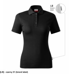 Resist Heavy Polo - ADLER - Resist Heavy Polo - Koszulka polo damska, 200 g/m2, 100 % bawełna - czarny 01 (brand label) L