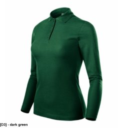 Pique Polo LS - ADLER - Pique Polo LS - Koszulka polo damska, 200 g/m2, 65 % bawełna, 35 % poliester, 85 % bawełna, 15 % wiskoza - dark green S
