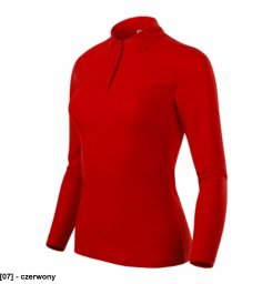 Pique Polo LS - ADLER - Pique Polo LS - Koszulka polo damska, 200 g/m2, 65 % bawełna, 35 % poliester, 85 % bawełna, 15 % wiskoza - czerwony M