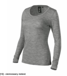 Merino Rise LS - ADLER - Merino Rise LS - Koszulka damska, 190 g/m2, 100 % merino wełna - ciemnoszary melanż XL