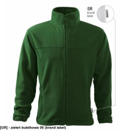 Jacket 501 - ADLER - Polar męski, 280 g/m2, 100% poliester - zieleń butelkowa 06 (brand label) M