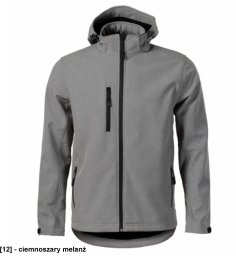 Performance 522 - ADLER - Softshell kurtka męska, 300 g/m2, 6% elastan, 94% poliester, - ciemnoszary melanż - rozmiar 4XL