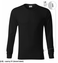 Resist LS R05 - ADLER - Koszulka unisex, 160 g/m2, 100% bawełna, - czarny 01 (brand label) XL