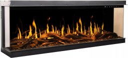 Aflamo GOLD 132 cm, Kominek elektryczny LED ścienny i do zabudowy