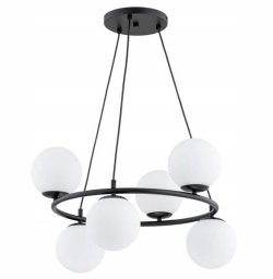 Alfa Ringo 63246 lampa wisząca zwis 6x10W E14 czarna/biała