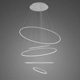 Lampa wisząca Ledowe Okręgi No.5 150cm 3k srebrna Dali (Barwa światła delikatnie ciepła, Kolor srebrny, Możliwość ściemniania tak)