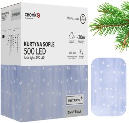 ExtraLink Extralink | Kurtyna sople | 500L zimny biały + zimny flash, dł. 3 + 20 m