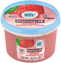 Berry Nice Peeling cukrowy do ciała strawberry & coconut milk 250ml