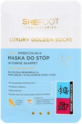 SheFoot Luxury Golden Socks Złota Zmiękczająca Maska do stóp w formie skarpetek