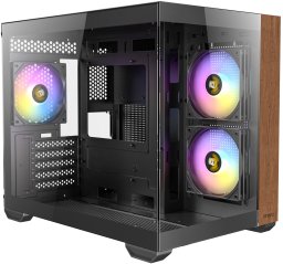 Antec CX600M Wood PC Gehäuse, Mini-Tower, Micro-ATX, Tempered Glass - schwarz, Holz