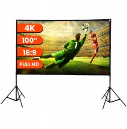 Extralink Foldable Projection Screen 100" Psf-100 | Składany Ekran Projekcyjny | 16:9, 220X125Cm, Biały