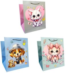 Torebka ozdobna prezentowa 40x56x30 cm K31-SD30 mix  cena za 1 szt