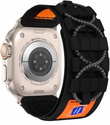 Pasek nylonowy Alogy Nylon Strap band na rzep do Apple Watch 42/44/45/49mm Czarny