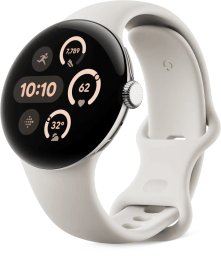 Google Pixel Watch 3 (45mm), Active Band, Porcelain, Large