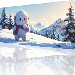 PODKŁADKA POD MYSZKĘ XXL Śnieżny Yeti 90x40 TILT Wodoodporna Gamingowa