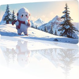 PODKŁADKA POD MYSZ MYSZKĘ Śnieżny Yeti 80x30 TILT XXL Na biurko