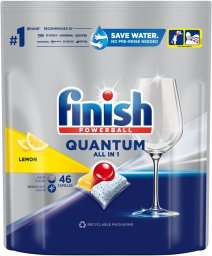 Finish Powerball Quantum All in One Lemon – Tabletki do zmywarki, All in 1 – 46 sztuk