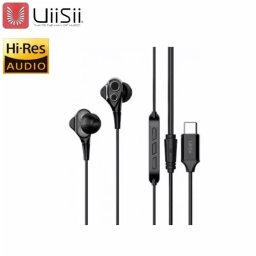 UiiSii C8 Premium Hi-Res Dual Dynamic Drivers Original Earphones with Microphone and Volume Control / Type-C / 1.2m / Black